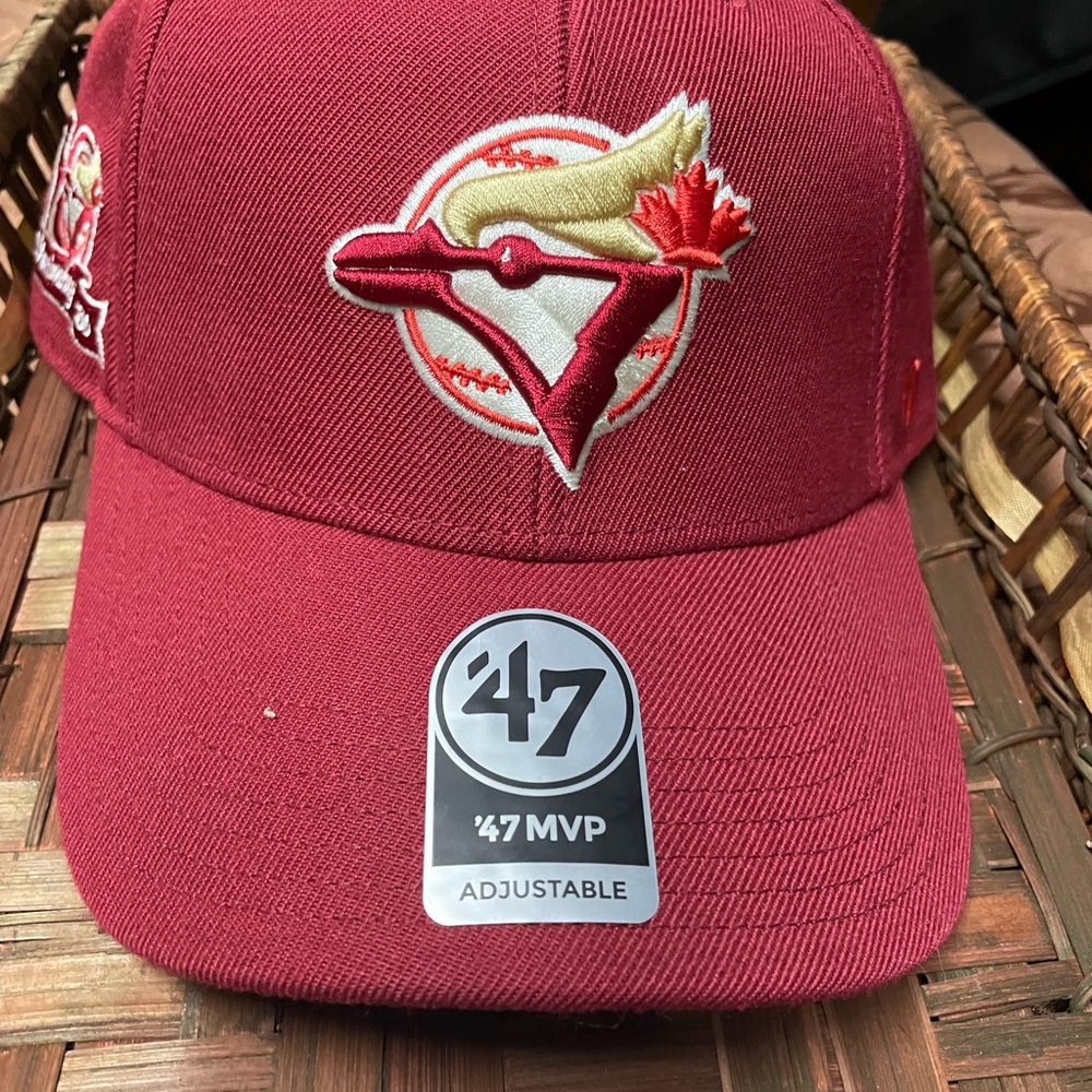Blue Jays 47 Burgundy and Cream Toronto Blue Jays Logo Cap
